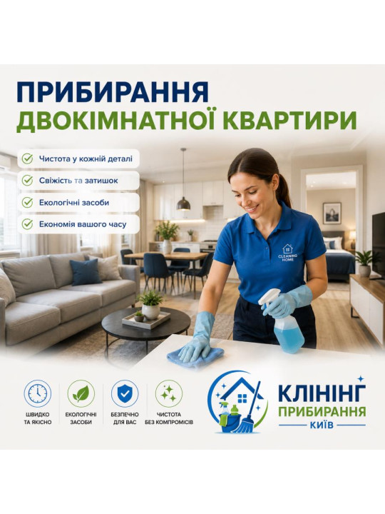 Уборка двухкомнатной квартиры