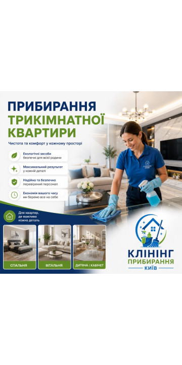 Уборка трехкомнатной квартиры